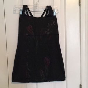 Black energy tank with floral print lululemon tank
